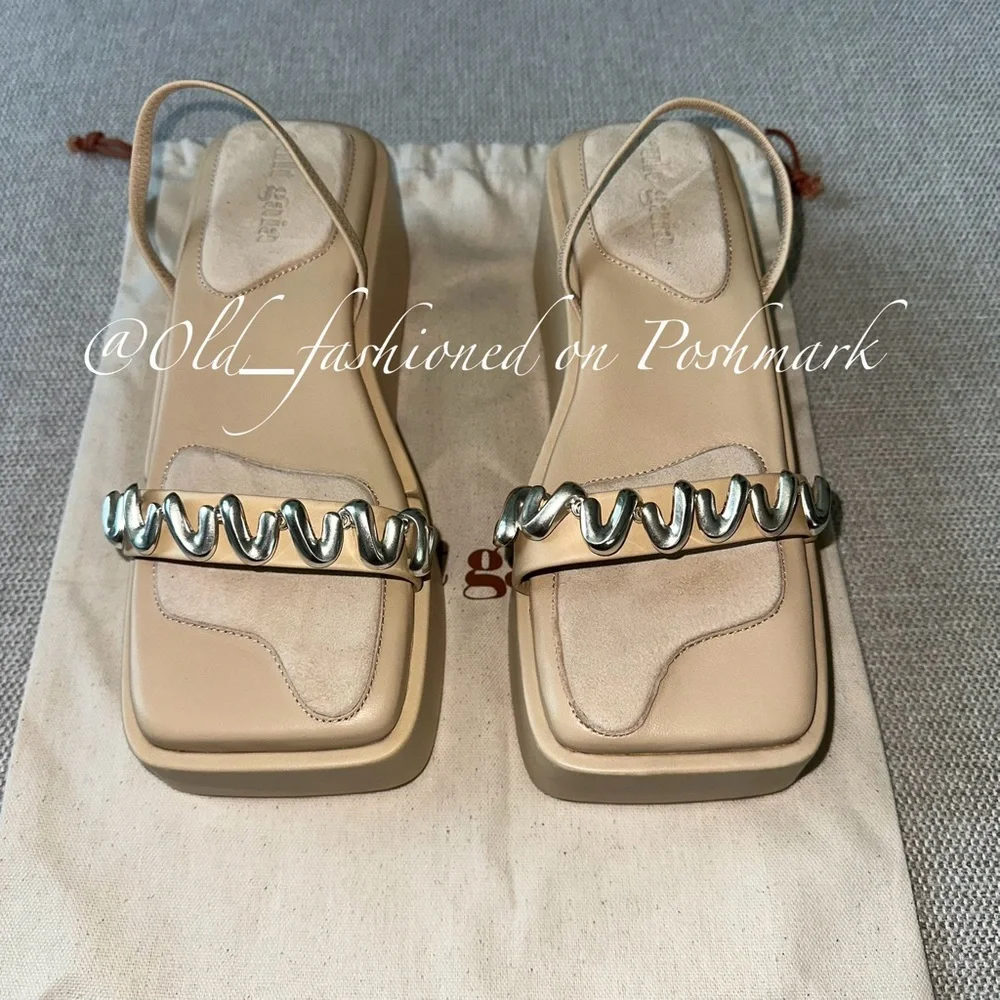 CULT GAIA Leather Onyx Platform Sandals